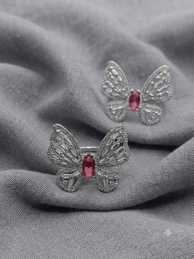Image of Red Stone Butterfly Ring | Imistyle Jewellery