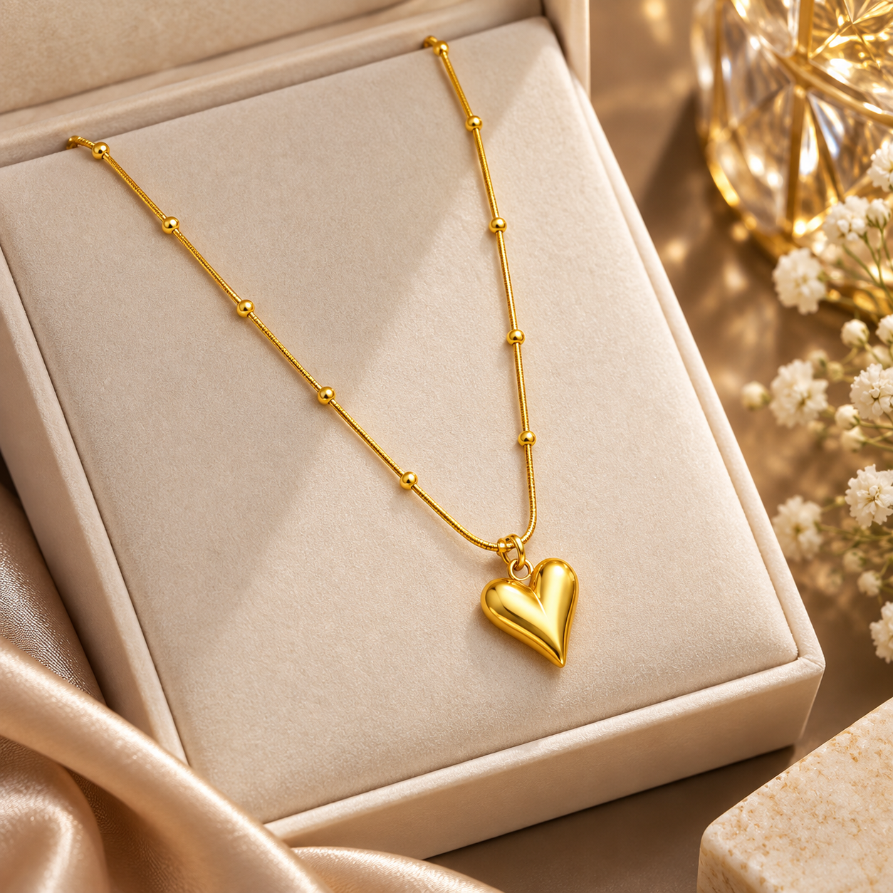 Image of Heart Pedant with Gold plated chain for women | Imstyle Jewellery
